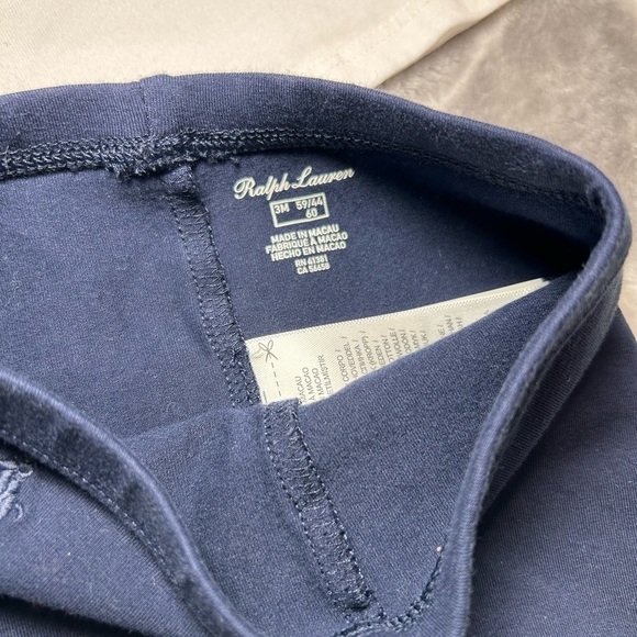 Ralph Lauren Baby Dog Cotton Jersey Tee/ Legging Set & Beach Romper- Size 0-3M - Picture 12 of 12